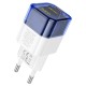 Мережевий зарядний пристрій HOCO C125A Transparent tribute single-port Type-C cable 20W Transparent-blue