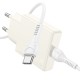 Мережевий зарядний пристрій HOCO N44 Biscuit single port charger Type-C cable 30W Moonlight white