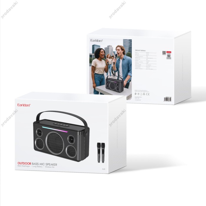 Портативна колонка Bluetooth Earldom ET-A40 20W Black