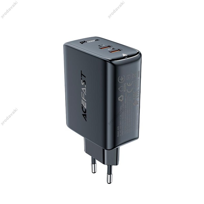Мережевий зарядний пристрій ACEFAST A29 GaN charger 50W Black