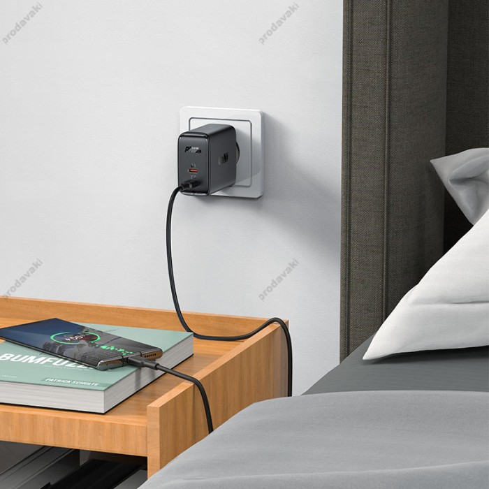 Мережевий зарядний пристрій ACEFAST A29 GaN charger 50W Black