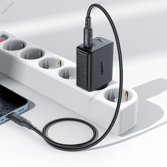 Мережевий зарядний пристрій ACEFAST A29 GaN charger 50W Black