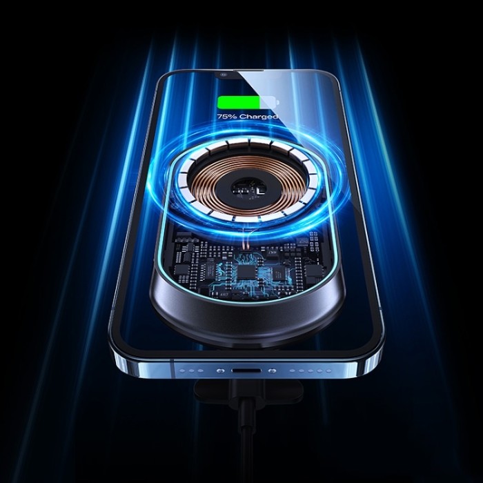 Автомобільний тримач із бездротовою зарядкою Usams US-CD182 Magnetic Wireless Charging 15W Black