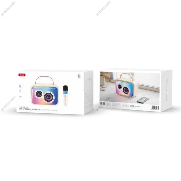 Портативна колонка Bluetooth XO F54 Glossy Cool Light K-Song Audio 20W Beige