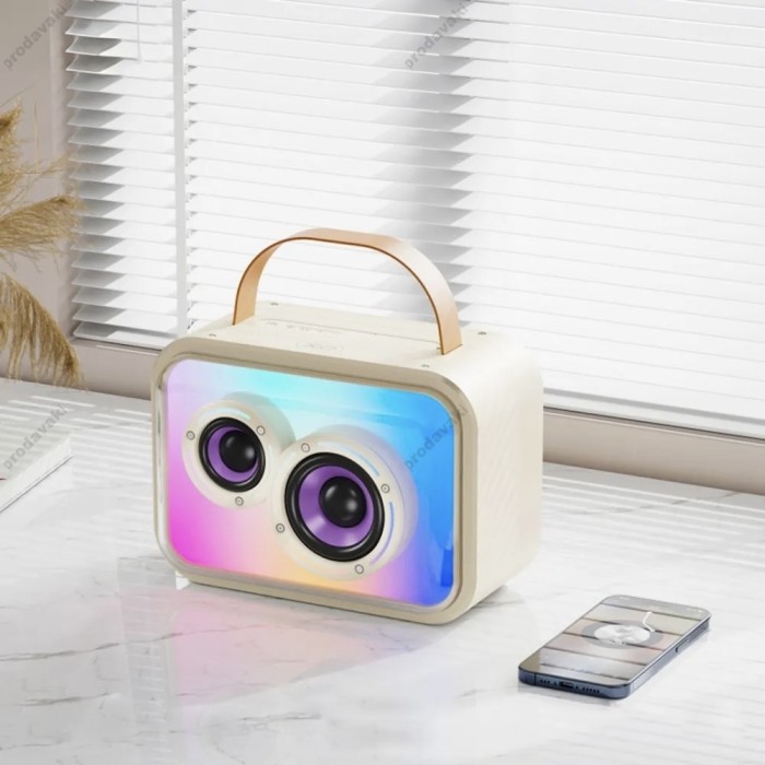 Портативна колонка Bluetooth XO F54 Glossy Cool Light K-Song Audio 20W Beige