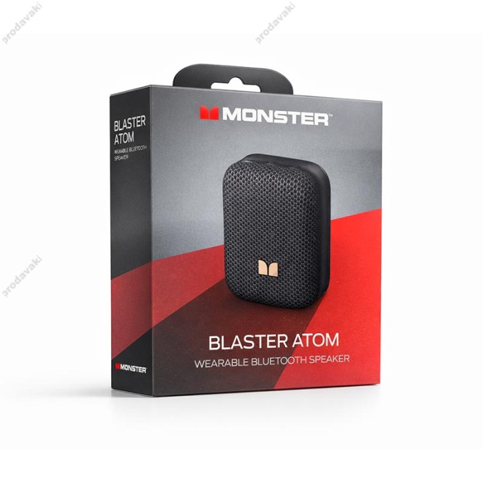 Портативна колонка Bluetooth MONSTER D159 Atomic Atom (MS62130) IPX5 BT5.4 3/6W Black