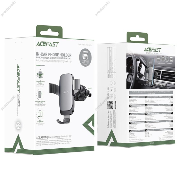 Автомобільний тримач ACEFAST D59 gravity car holder for air vent Metal Grey