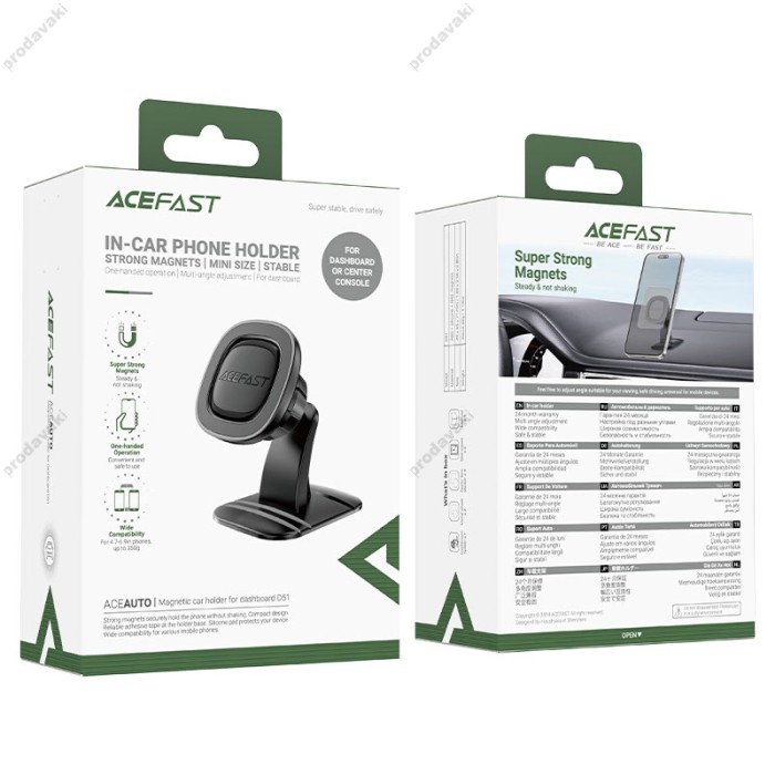 Автомобільний тримач ACEFAST D65 magnetic folding wireless charging car holder 15W Black