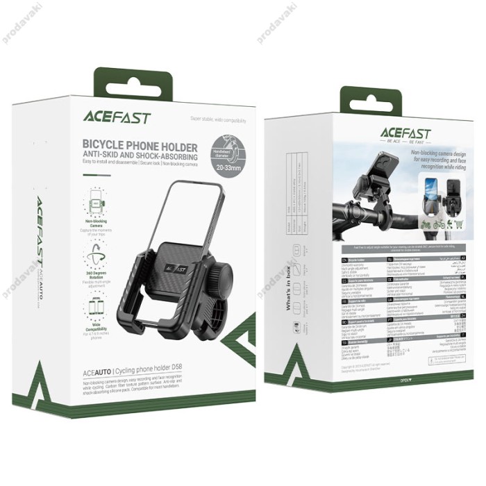 Тримач телефону для велосипеда/мотоцикла ACEFAST D58 cycling phone holder 4.7-6.9 Black
