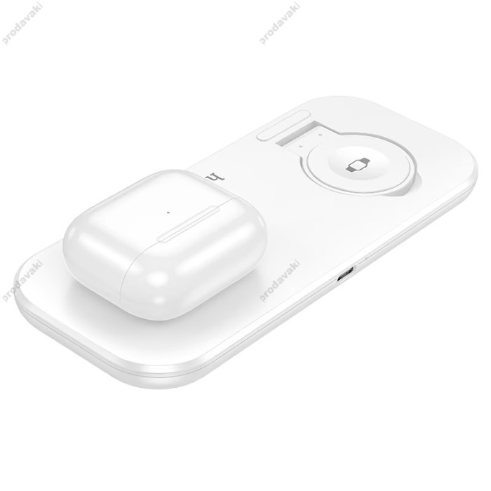 Беспровідний зарядний пристрій HOCO CW65 North 3-in-1 Wireless Fast Charger 15W White
