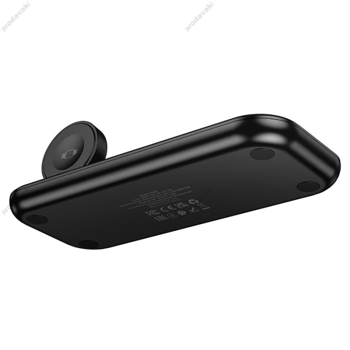 Беспровідний зарядний пристрій HOCO CW65 North 3-in-1 Wireless Fast Charger 15W Black