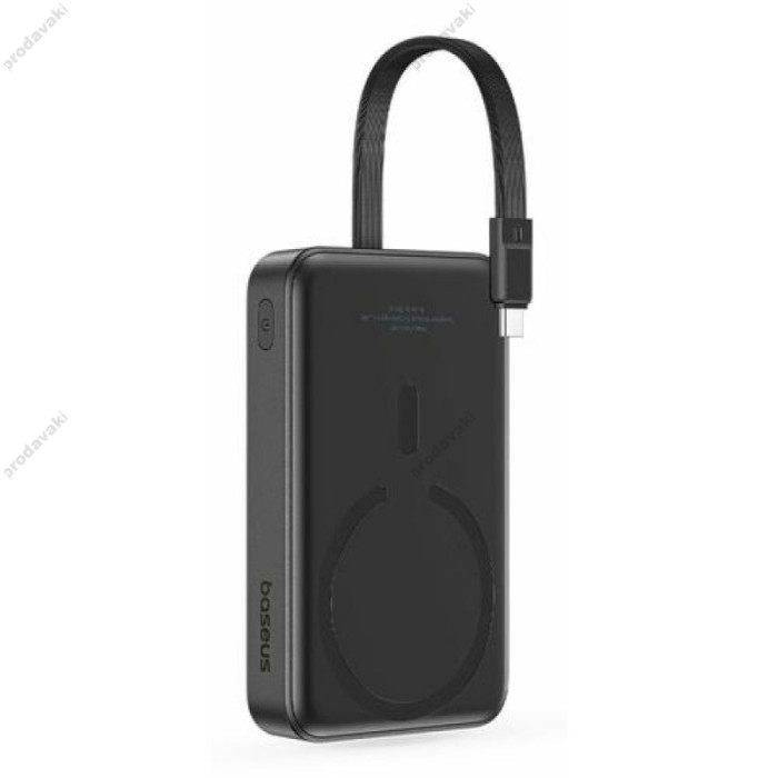 Повербанк портативний акумулятор Power bank Baseus Magnetic Mini Wireless Type-C Edition 10000 mAh 30W Black P1002210B113-00