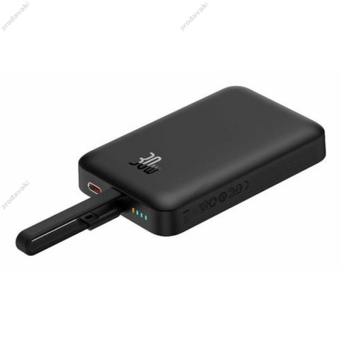 Повербанк портативний акумулятор Power bank Baseus Magnetic Mini Wireless Type-C Edition 10000 mAh 30W Black P1002210B113-00