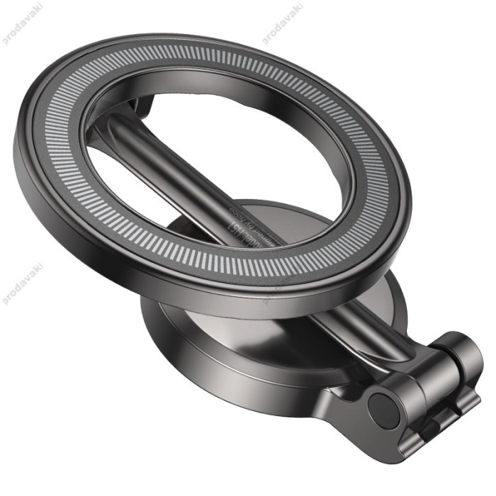 Автомобільний тримач Hoco H51 Advantage metal ring magnetic Car holder (center console) Metal-Grey
