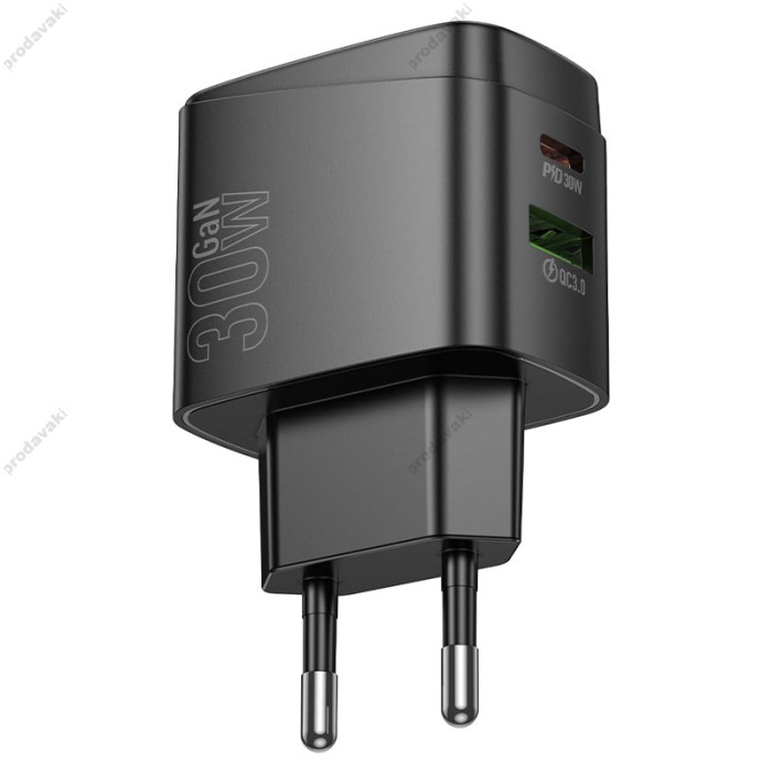 Мережевий зарядний пристрій HOCO CS61A Bright charger 30W Black