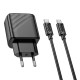 Мережевий зарядний пристрій HOCO CS23A Sunlight dual-port charger Type-C cable 30W Black