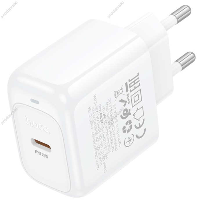 Мережевий зарядний пристрій HOCO CS53A Surplus single port charger 25W White