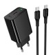 Мережевий зарядний пристрій HOCO CS93A Leader single port charger Type-C cable 20W Black