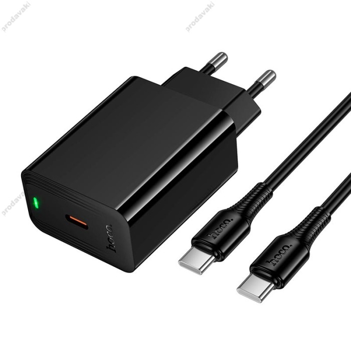 Мережевий зарядний пристрій HOCO CS93A Leader single port charger Type-C cable 20W Black