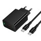 Мережевий зарядний пристрій HOCO CS93A Leader single port charger Type-C cable 20W Black