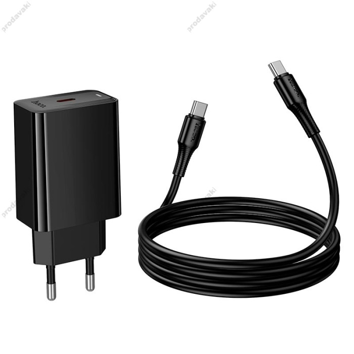 Мережевий зарядний пристрій HOCO CS93A Leader single port charger Type-C cable 20W Black