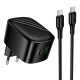 Мережевий зарядний пристрій HOCO CS101A folding charger Type-C cable 20W Black