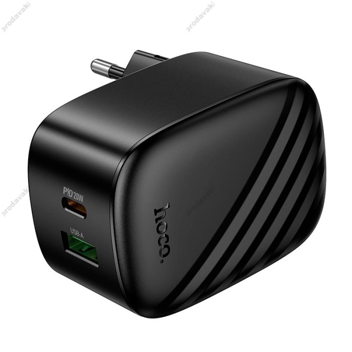 Мережевий зарядний пристрій HOCO CS101A folding charger 20W Black