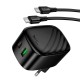Мережевий зарядний пристрій HOCO CS101A folding charger Type-C cable 20W Black