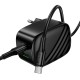 Мережевий зарядний пристрій HOCO CS101A folding charger Type-C cable 20W Black