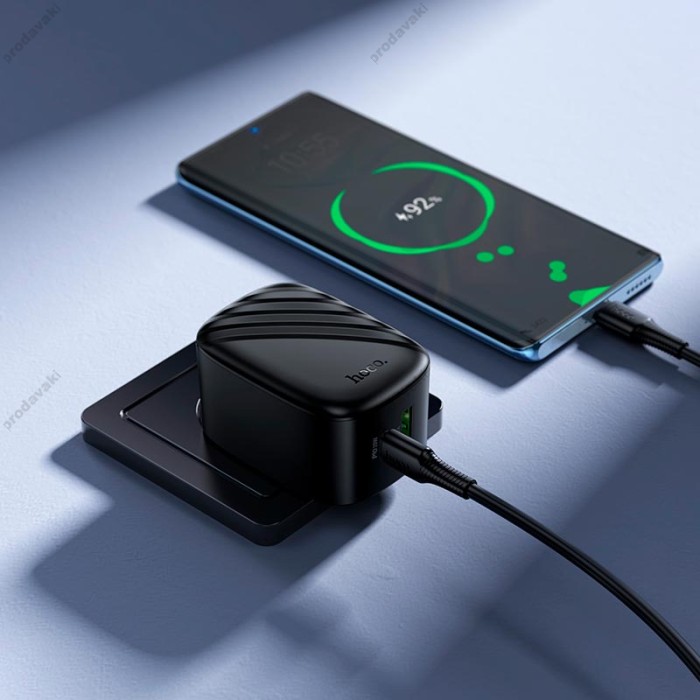 Мережевий зарядний пристрій HOCO CS101A folding charger 20W Black