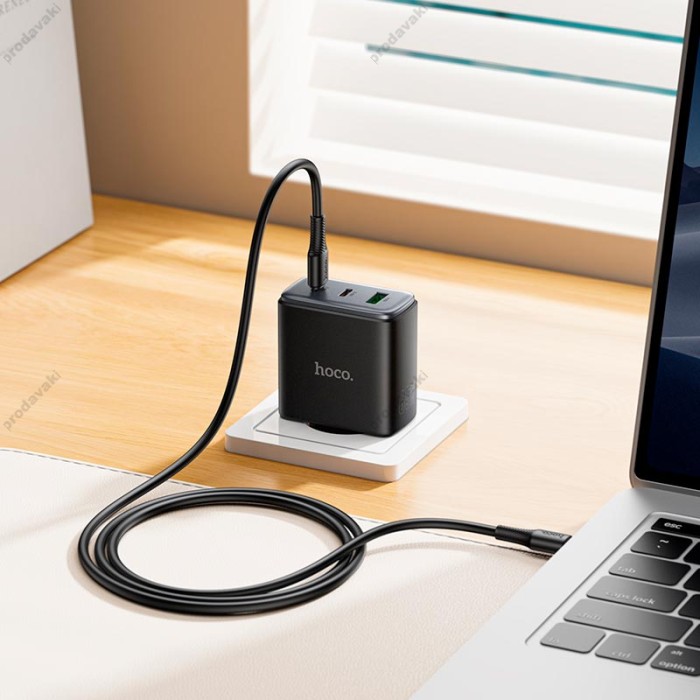 Мережевий зарядний пристрій HOCO C160A Upgrade PD charger 65W Black