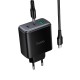 Мережевий зарядний пристрій HOCO C160A Upgrade PD charger Type-C cable 65W Black