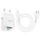 Мережевий зарядний пристрій HOCO N20 Prestige charger Lightning cable 20W White