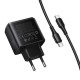 Мережевий зарядний пристрій HOCO C158A Upgrade charger Type-C cable 45W Black