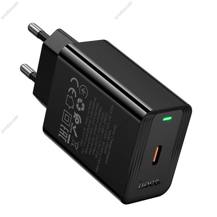 Мережевий зарядний пристрій HOCO CS93A Leader single port charger Type-C cable 20W Black