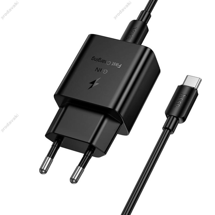 Мережевий зарядний пристрій HOCO N76 Star single port Type-c Cable 25W Black