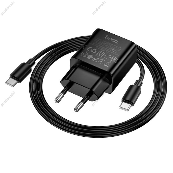 Мережевий зарядний пристрій HOCO N76 Star single port Type-c Cable 25W Black