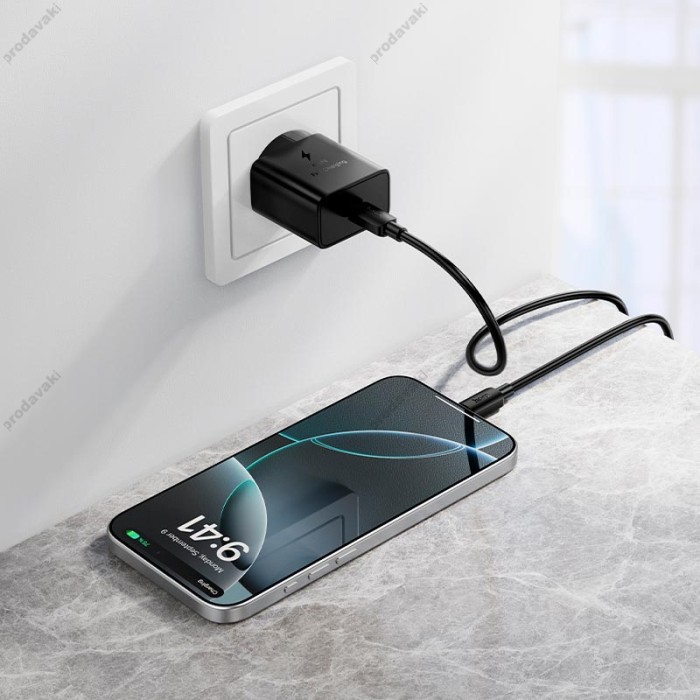 Мережевий зарядний пристрій HOCO N76 Star single port Type-c Cable 25W Black