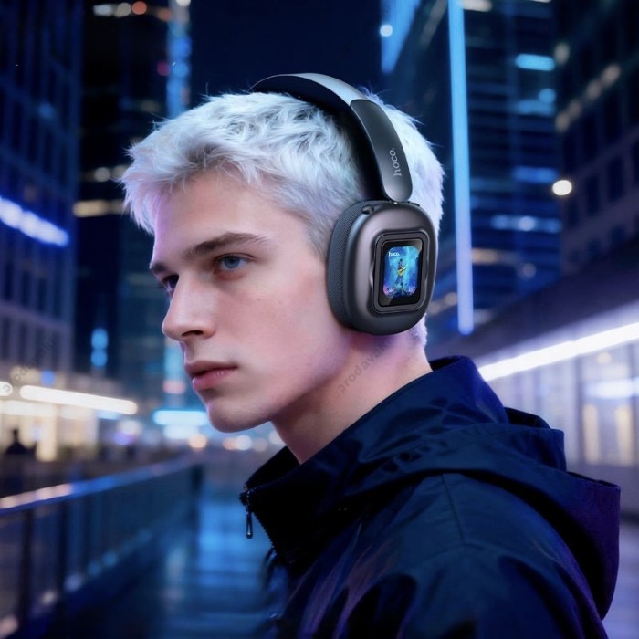 Бездротові Bluetooth навушники Hoco ESD23 Lasting ANC headphones with display BT 6.0 Black