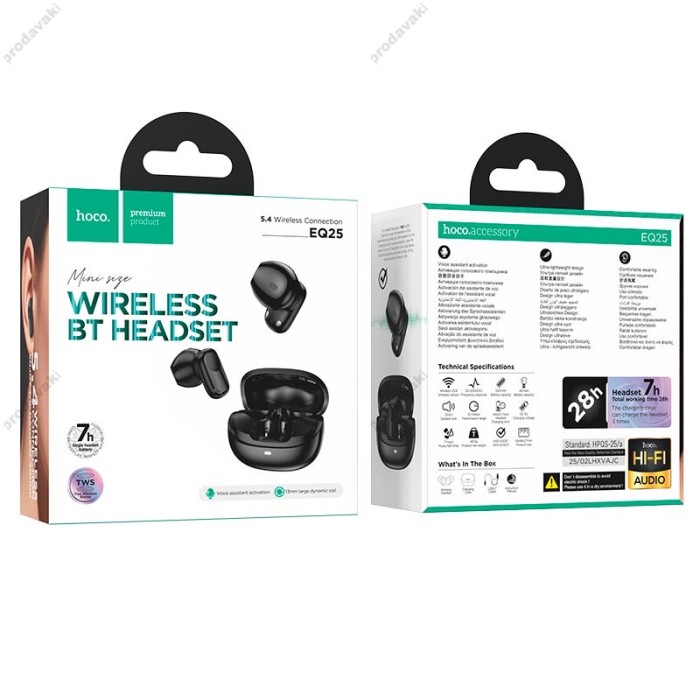 Бездротові Bluetooth навушники HOCO EQ25 Unimpeded true wireless headset BT 5.4 Black