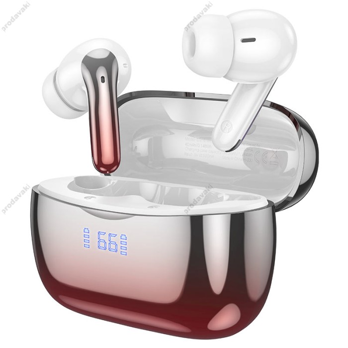 Бездротові Bluetooth навушники HOCO EQ16 Shine true wireless ANC+ENC BT 5.3 Red Glaze