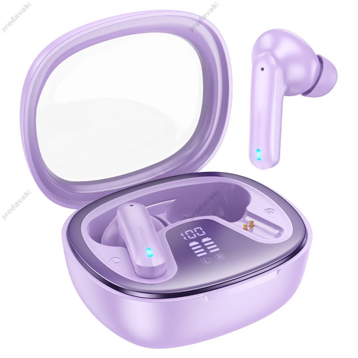 Бездротові Bluetooth навушники HOCO EQ6 Shadow true wireless headset BT 5.3 Purple