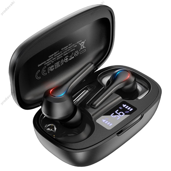 Бездротові Bluetooth навушники Borofone BW11 Graceful sound TWS BT 5.1 Black
