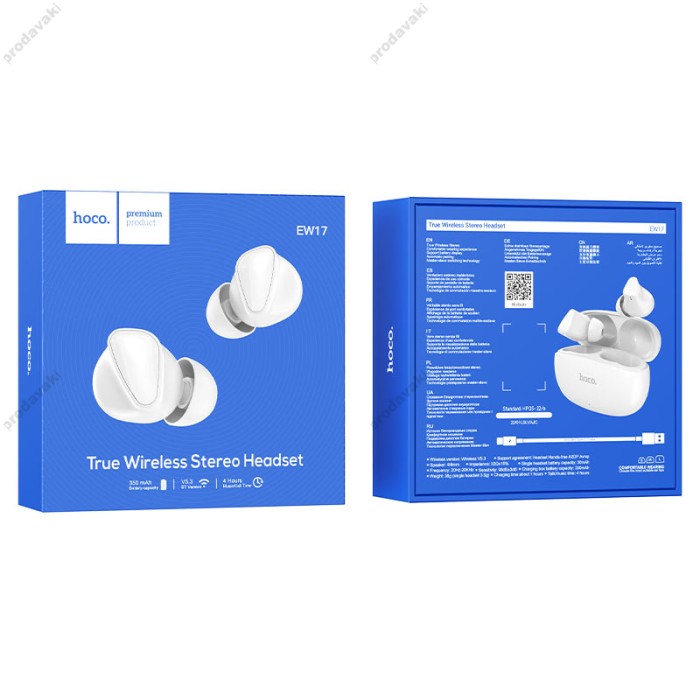 Бездротові Bluetooth навушники HOCO EW17 Amusement TWS headset BT 5.3 White