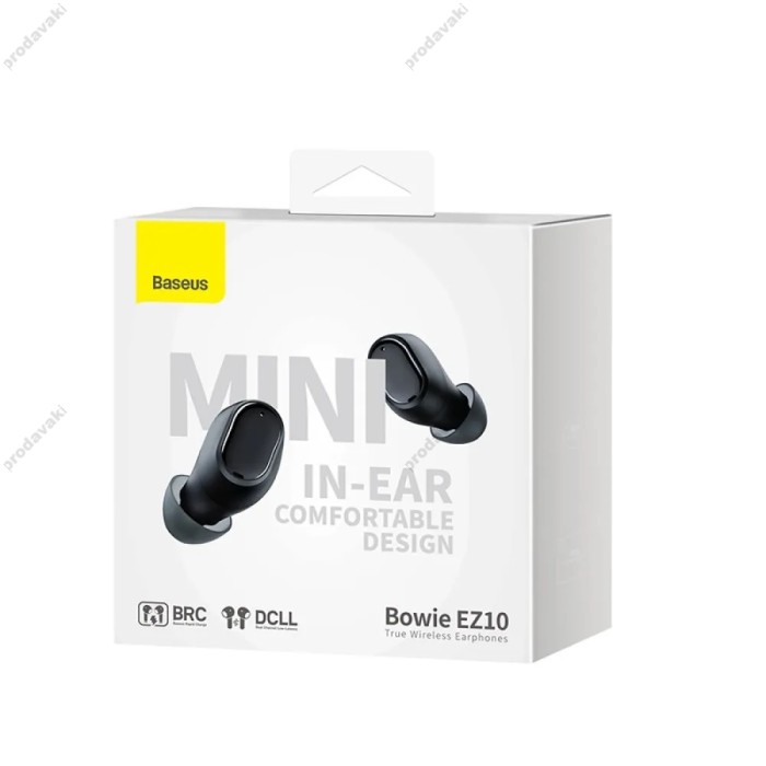 Бездротові Bluetooth навушники  Baseus Bowie EZ10 True Wireless Earphones BT 5.3 Black A00054300116-Z1