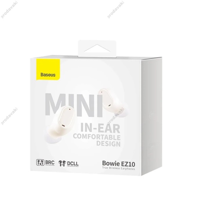 Бездротові Bluetooth навушники Baseus Bowie EZ10 True Wireless Earphones BT 5.3 White A00054300226-Z1