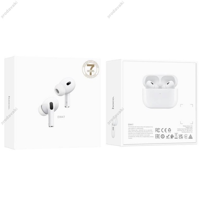 Бездротові Bluetooth навушники Hoco EW47 True wireless BT 5.3 White
