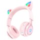 Бездротові Bluetooth навушники HOCO W39 CAT Ear KIDS BT headphoness BT 5.3 Pink