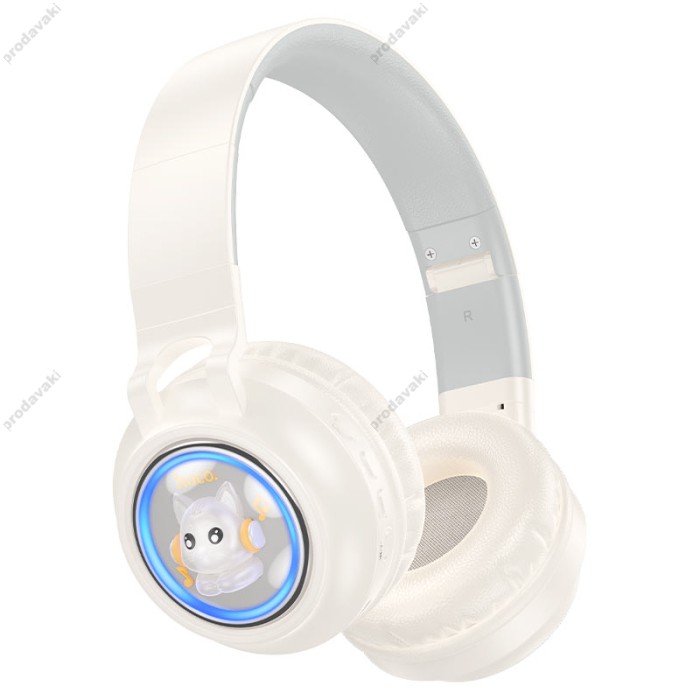Бездротові Bluetooth навушники HOCO W50 Cute fun headphones BT 5.3 Milky White