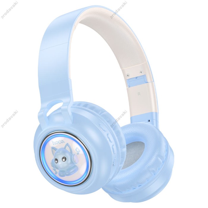 Бездротові Bluetooth навушники HOCO W50 Cute fun headphones BT 5.3 Blue
